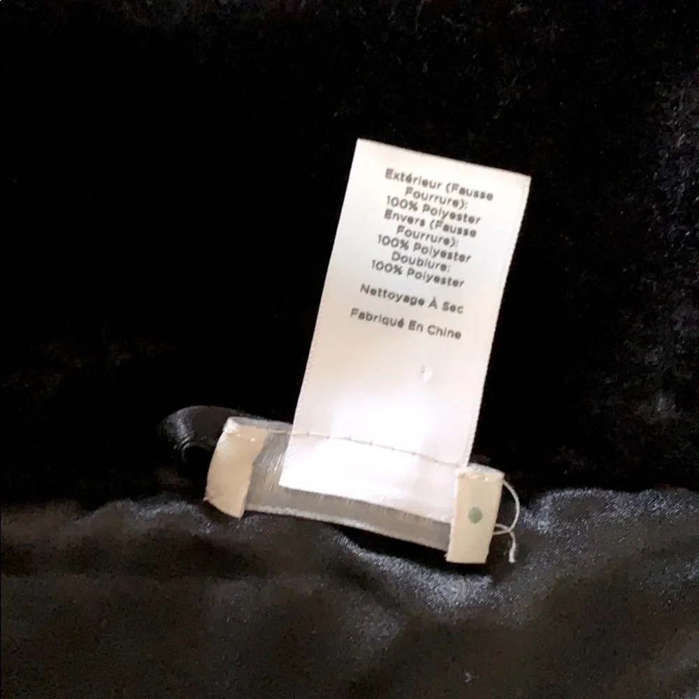 Talbots Plush Faux Fur Black Vest
